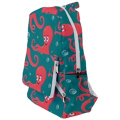 Cute-smiling-red-octopus-swimming-underwater Travelers  Backpack by uniart180623