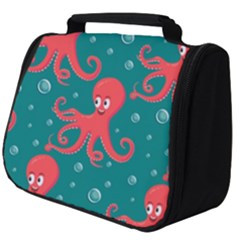 Cute-smiling-red-octopus-swimming-underwater Full Print Travel Pouch (big)