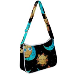 Seamless-pattern-with-sun-moon-children Zip Up Shoulder Bag by uniart180623