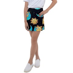 Seamless-pattern-with-sun-moon-children Kids  Tennis Skirt by uniart180623