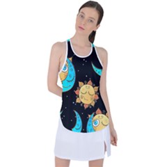 Seamless-pattern-with-sun-moon-children Racer Back Mesh Tank Top by uniart180623