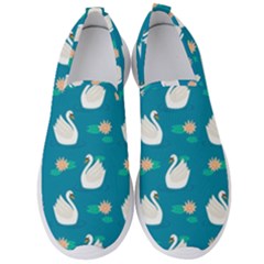 Elegant-swan-pattern-with-water-lily-flowers Men s Slip On Sneakers by uniart180623