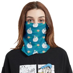 Elegant-swan-pattern-with-water-lily-flowers Face Covering Bandana (two Sides) by uniart180623
