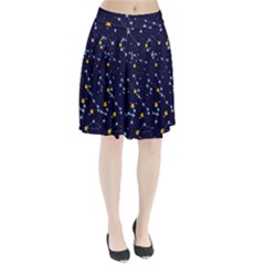 Seamless-pattern-with-cartoon-zodiac-constellations-starry-sky Pleated Skirt