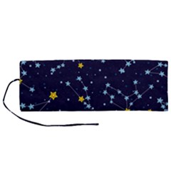 Seamless-pattern-with-cartoon-zodiac-constellations-starry-sky Roll Up Canvas Pencil Holder (m) by uniart180623