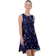 Seamless-pattern-with-cartoon-zodiac-constellations-starry-sky Frill Swing Dress by uniart180623