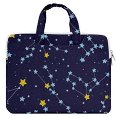 Seamless-pattern-with-cartoon-zodiac-constellations-starry-sky Macbook Pro 13  Double Pocket Laptop Bag by uniart180623