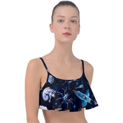 Colorful-abstract-pattern-consisting-glowing-lights-luminescent-images-marine-plankton-dark Frill Bikini Top by uniart180623