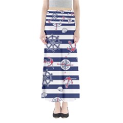 Seamless-marine-pattern Full Length Maxi Skirt by uniart180623