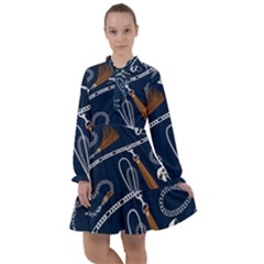 Chains-seamless-pattern All Frills Chiffon Dress by uniart180623
