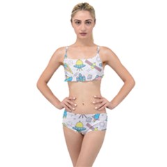 Cute-seamless-pattern-with-space Layered Top Bikini Set by uniart180623
