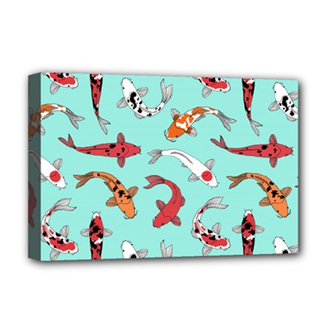 Pattern-with-koi-fishes Deluxe Canvas 18  X 12  (stretched) by uniart180623