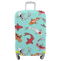 Pattern-with-koi-fishes Luggage Cover (medium) by uniart180623