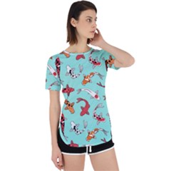 Pattern-with-koi-fishes Perpetual Short Sleeve T-shirt by uniart180623