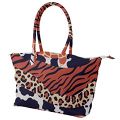 Mixed-animal-skin-print-safari-textures-mix-leopard-zebra-tiger-skins-patterns-luxury-animals-textur Canvas Shoulder Bag by uniart180623