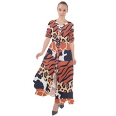Mixed-animal-skin-print-safari-textures-mix-leopard-zebra-tiger-skins-patterns-luxury-animals-textur Waist Tie Boho Maxi Dress