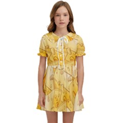 Cheese-slices-seamless-pattern-cartoon-style Kids  Sweet Collar Dress by uniart180623