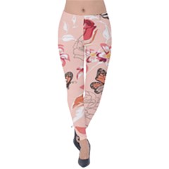 Beautiful-seamless-spring-pattern-with-roses-peony-orchid-succulents Velvet Leggings by uniart180623