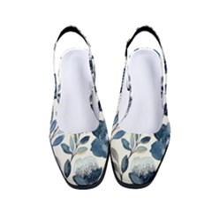 Indigo-watercolor-floral-seamless-pattern Women s Classic Slingback Heels by uniart180623