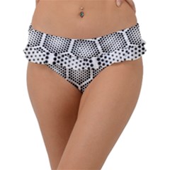 Halftone-tech-hexagons-seamless-pattern Frill Bikini Bottoms by uniart180623