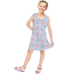 Hand-drawn-cute-flowers-with-leaves-pattern Kids  Tunic Dress by uniart180623