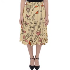 Seamless-pattern-with-different-flowers Classic Midi Skirt