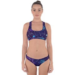 Realistic-night-sky-poster-with-constellations Cross Back Hipster Bikini Set by uniart180623