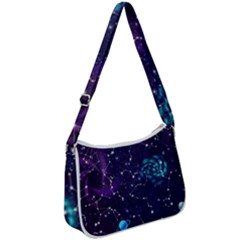 Realistic-night-sky-poster-with-constellations Zip Up Shoulder Bag by uniart180623