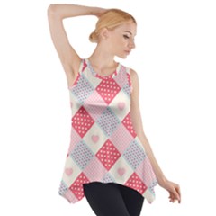 Cute-kawaii-patches-seamless-pattern Side Drop Tank Tunic by uniart180623