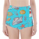 Colored-sketched-sea-elements-pattern-background-sea-life-animals-illustration High-Waisted Bikini Bottoms View1