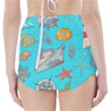 Colored-sketched-sea-elements-pattern-background-sea-life-animals-illustration High-Waisted Bikini Bottoms View2