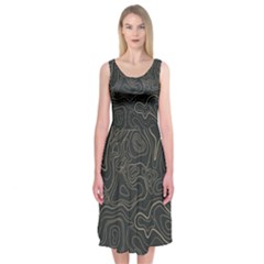 Damask-seamless-pattern Midi Sleeveless Dress