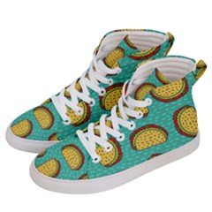Taco-drawing-background-mexican-fast-food-pattern Men s Hi-top Skate Sneakers by uniart180623