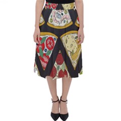 Vector-seamless-pattern-with-italian-pizza-top-view Classic Midi Skirt