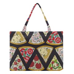 Vector-seamless-pattern-with-italian-pizza-top-view Medium Tote Bag by uniart180623