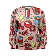 Tomato-seamless-pattern-juicy-tomatoes-food-sauce-ketchup-soup-paste-with-fresh-red-vegetables Women s Sweatshirt by uniart180623