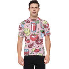 Tomato-seamless-pattern-juicy-tomatoes-food-sauce-ketchup-soup-paste-with-fresh-red-vegetables Men s Short Sleeve Rash Guard by uniart180623