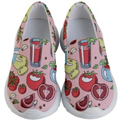 Tomato-seamless-pattern-juicy-tomatoes-food-sauce-ketchup-soup-paste-with-fresh-red-vegetables Kids Lightweight Slip Ons by uniart180623