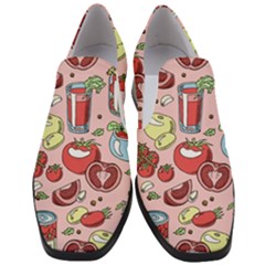 Tomato-seamless-pattern-juicy-tomatoes-food-sauce-ketchup-soup-paste-with-fresh-red-vegetables Women Slip On Heel Loafers by uniart180623