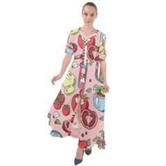 Tomato-seamless-pattern-juicy-tomatoes-food-sauce-ketchup-soup-paste-with-fresh-red-vegetables Waist Tie Boho Maxi Dress