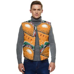Seamless-pattern-with-taco Men s Short Button Up Puffer Vest	 by uniart180623