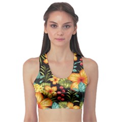 Fabulous-colorful-floral-seamless Fitness Sports Bra by uniart180623