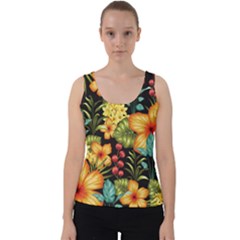 Fabulous-colorful-floral-seamless Velvet Tank Top by uniart180623