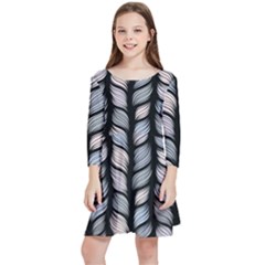 Seamless-pattern-with-interweaving-braids Kids  Quarter Sleeve Skater Dress by uniart180623