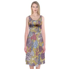 Floral-seamless-pattern-with-flowers-vintage-background-colorful-illustration Midi Sleeveless Dress