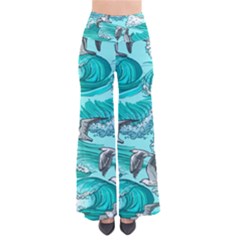 Sea-waves-seamless-pattern So Vintage Palazzo Pants by uniart180623