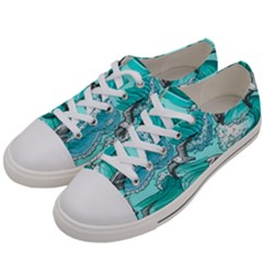 Sea-waves-seamless-pattern Men s Low Top Canvas Sneakers