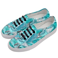 Sea-waves-seamless-pattern Women s Classic Low Top Sneakers