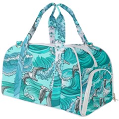 Sea-waves-seamless-pattern Burner Gym Duffel Bag