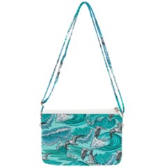 Sea-waves-seamless-pattern Double Gusset Crossbody Bag